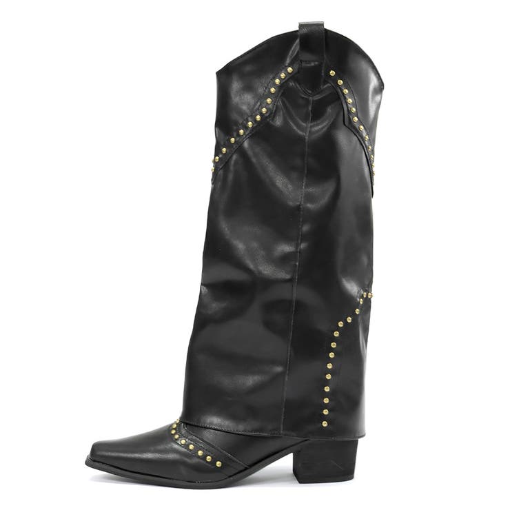 5.5cmヒール スタッズウエスタンカバーロングブーツ ☆9162 | LibertyDoll | 詳細画像7 