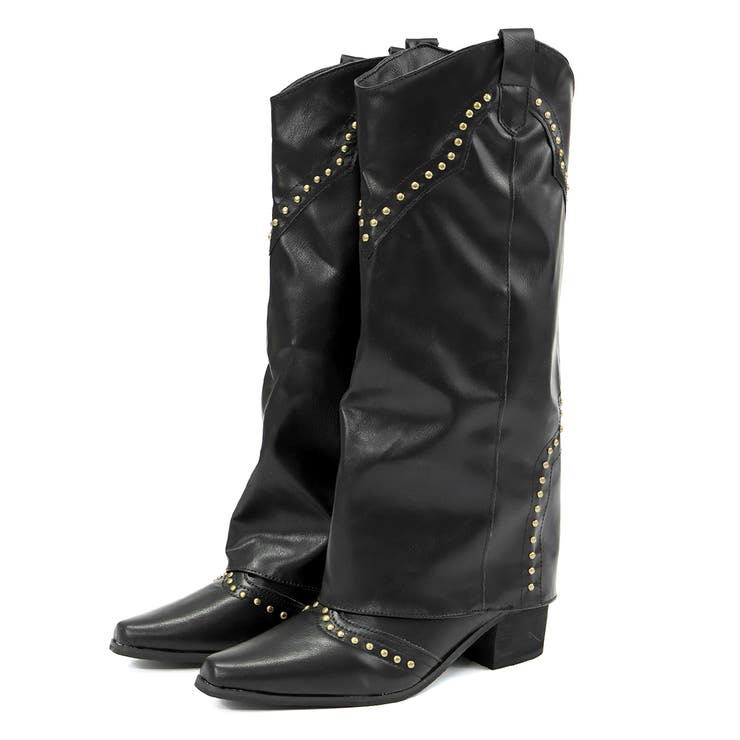 5.5cmヒール スタッズウエスタンカバーロングブーツ ☆9162 | LibertyDoll | 詳細画像9 