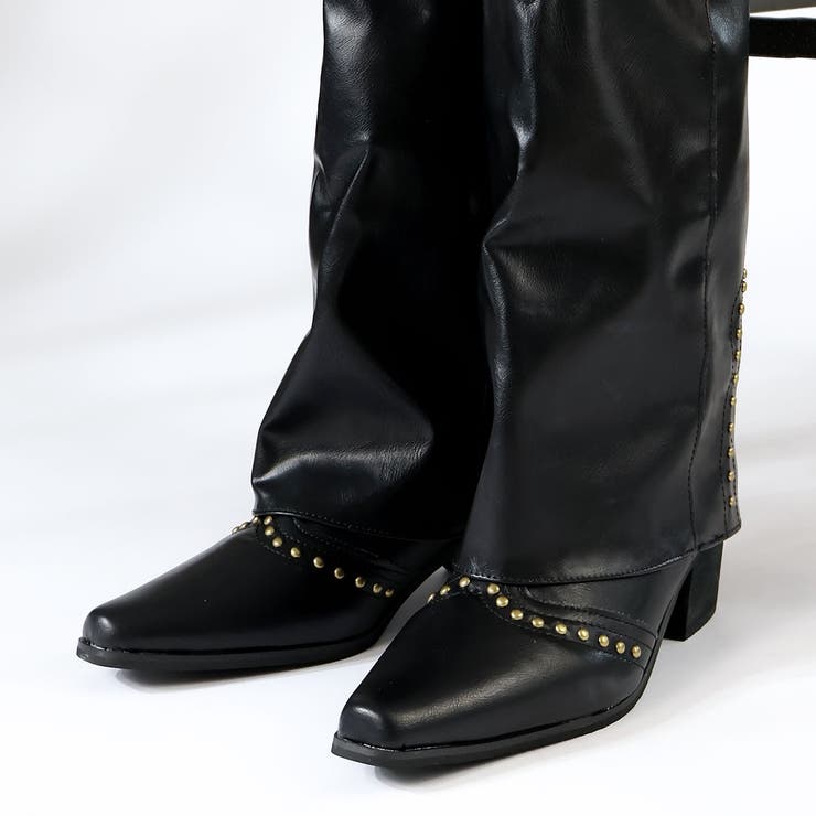 5.5cmヒール スタッズウエスタンカバーロングブーツ ☆9162 | LibertyDoll | 詳細画像2 