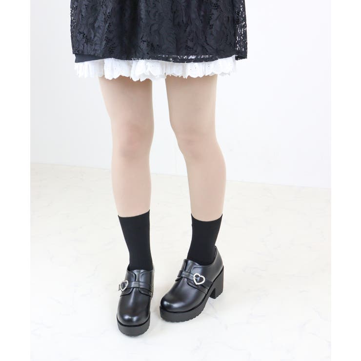 ブラック | 厚底ハートバックル155-1606 | LibertyDoll
