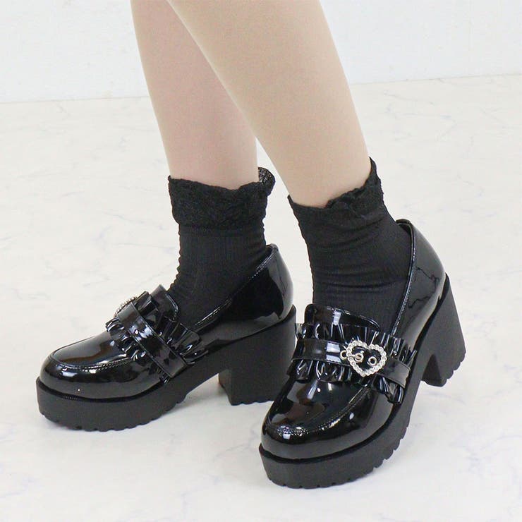 厚底ハートバックルフリルローファー155-1608 | LibertyDoll | 詳細画像5 