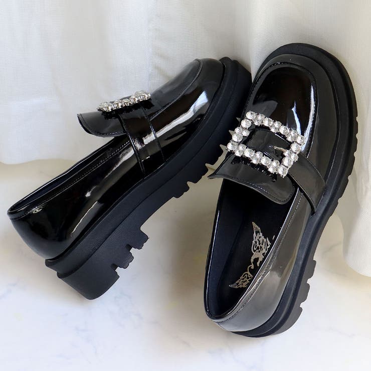 5cmヒール 韓国ファッション ワンピース 厚底ローファー ☆1631