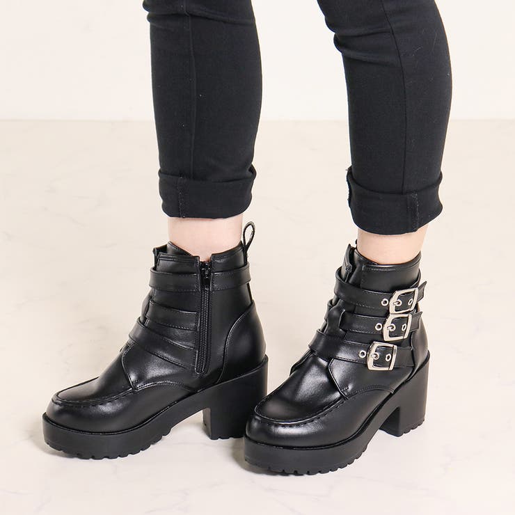 7.5cmヒール 厚底3ベルトブーツ ☆1639 | LibertyDoll | 詳細画像6 