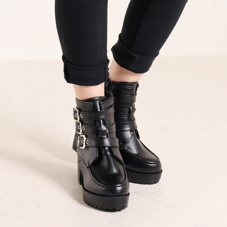 7.5cmヒール 厚底3ベルトブーツ ☆1639 | LibertyDoll | 詳細画像7 