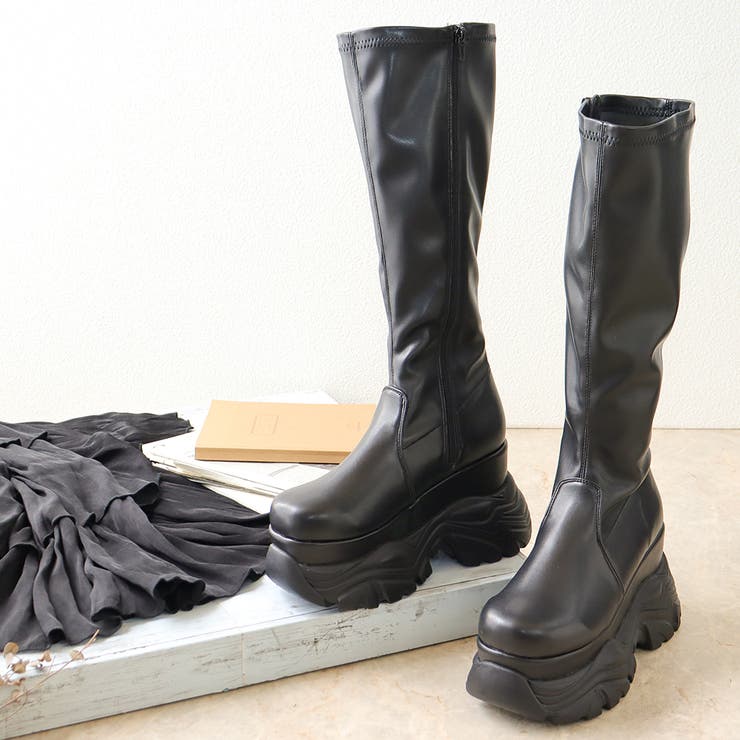 10cmヒール 厚底ロングブーツ ☆1660[品番:SFWS0002874 10cmヒール 厚底ロングブーツ ☆1660[品番:SFWS0002874