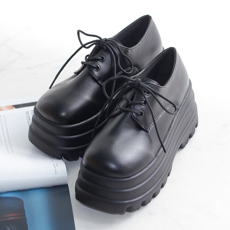 ブラックPU | 9cmヒール ワンピース 韓国ファッション 厚底3ホールシューズ ☆1692 | LibertyDoll