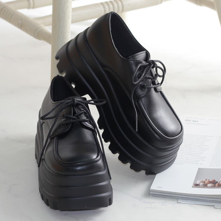 ブラックPU | 9cmヒール ワンピース 韓国ファッション 厚底Uチップシューズ ☆1693 | LibertyDoll