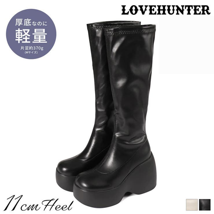 オフィス カジュアル 厚底ストレッチロングブーツ ☆1911 | LibertyDoll | 詳細画像1 