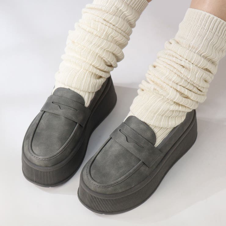 7cmヒール ワンピース オフィス フォーマル 厚底ローファー ☆2227