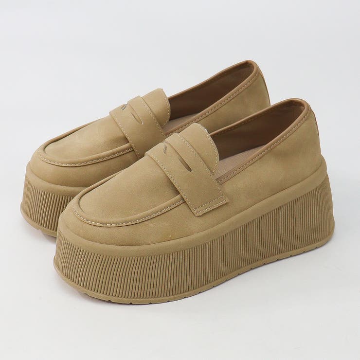 7cmヒール ワンピース オフィス フォーマル 厚底ローファー ☆2227