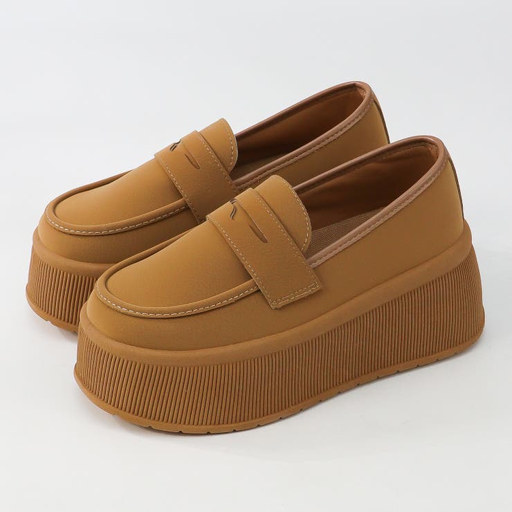 7cmヒール ワンピース オフィス フォーマル 厚底ローファー ☆2227