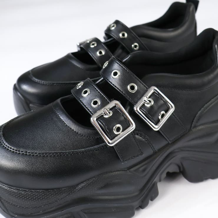 オフィス カジュアル セットアップ 軽量厚底ダブルベルトスニーカー ☆2233 | LibertyDoll | 詳細画像3 
