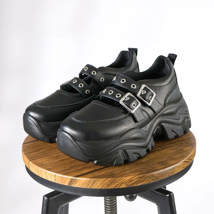 オフィス カジュアル セットアップ 軽量厚底ダブルベルトスニーカー ☆2233 | LibertyDoll | 詳細画像5 