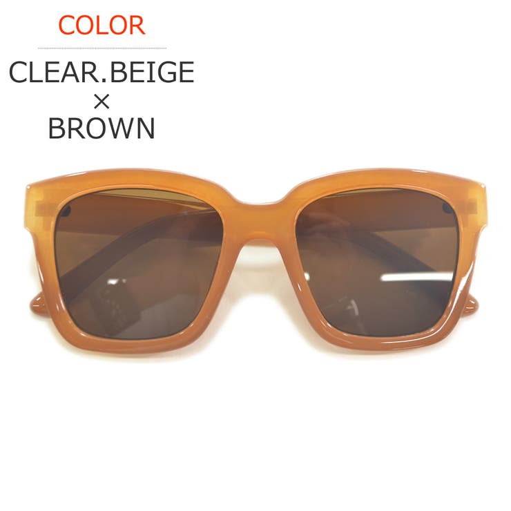 CLEAR.BEIGE×BROWN | 【全5色】 サングラス 伊達メガネ | MERRY PLEASURE