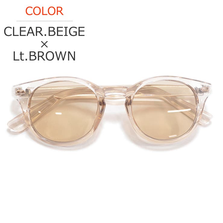 CLEAR.BEIGE×Lt.BROWN | サングラス 伊達メガネ メンズ | MERRY PLEASURE