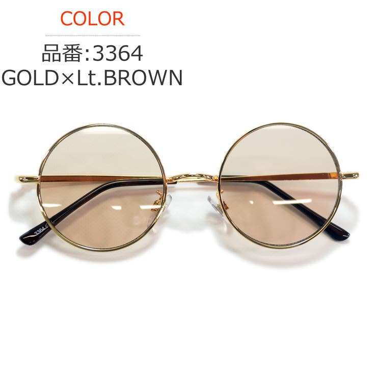 3364/GOLD×Lt.PINK | サングラス 伊達メガネ メンズ | MERRY PLEASURE