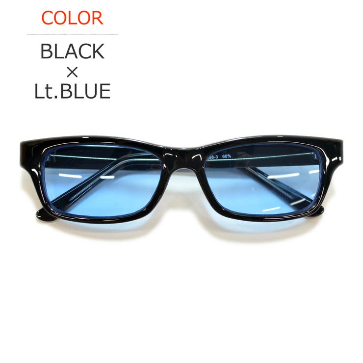 BLACK×Lt.BLUE | 【全6色】 サングラス 伊達メガネ | MERRY PLEASURE