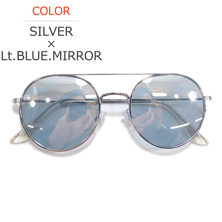 SILVER×Lt.BLUE.MIRROR | サングラス 伊達メガネ メンズ | MERRY PLEASURE