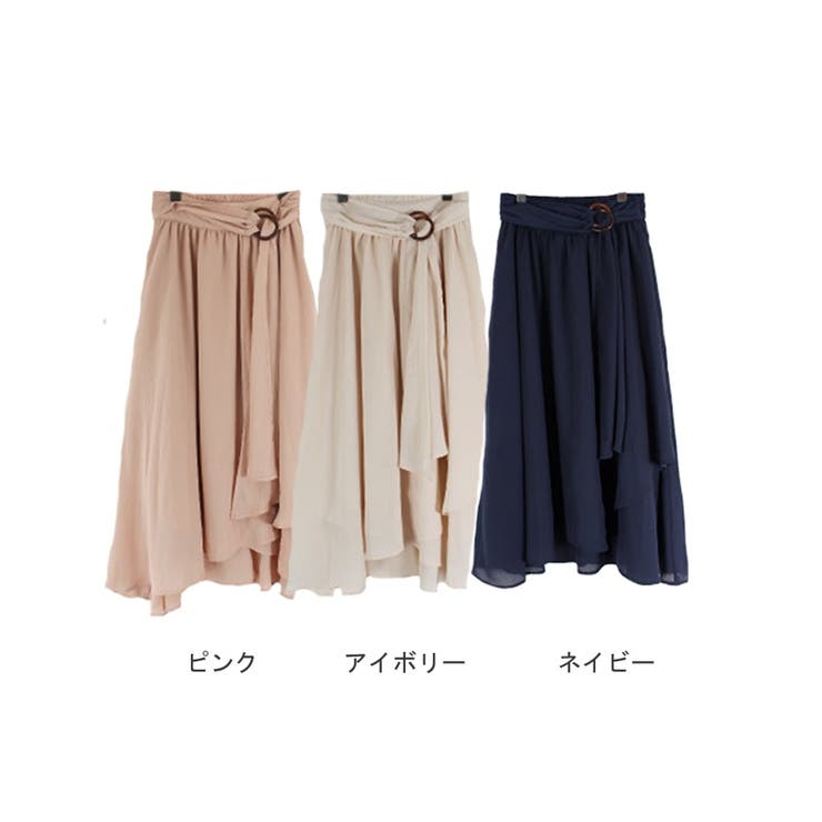 【メール便OK】シフォンジョーゼットテールスカートフィッシュテールスカートテールカットウエストゴムウエストリボン生地/MiiDUE