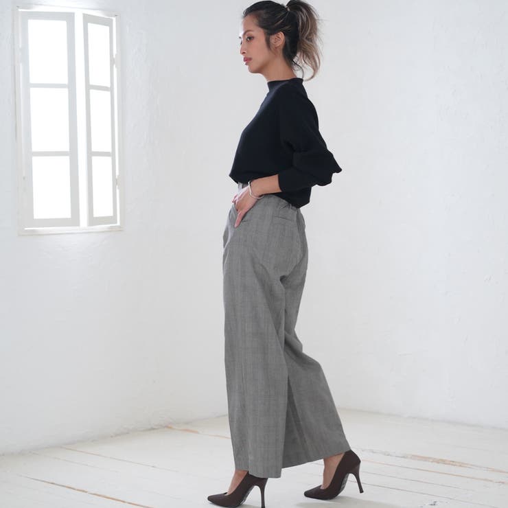 グレンチェック ワイドパンツ レディース | MiiDUE | 詳細画像7 