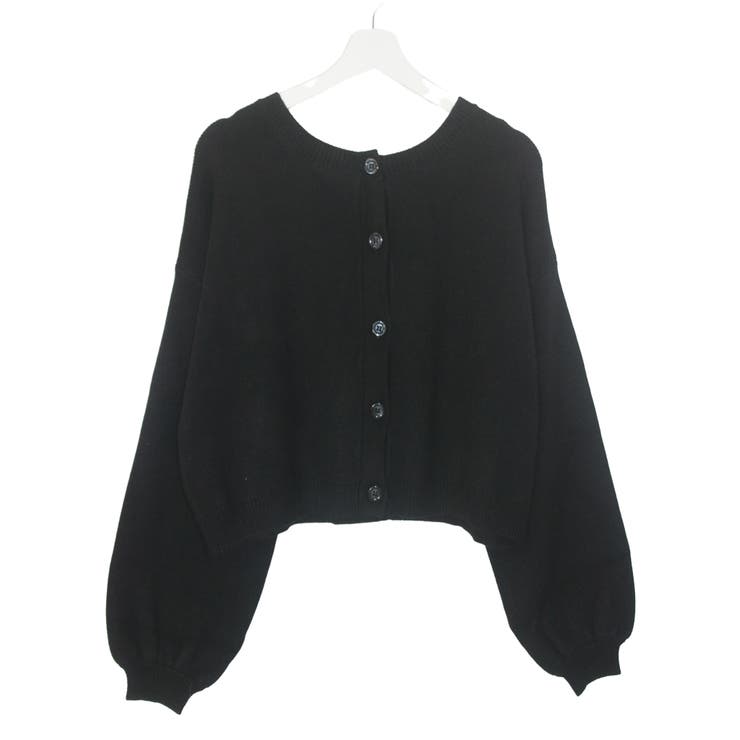 ブラック | 前後2way ニットカーディガン レディース | MiiDUE