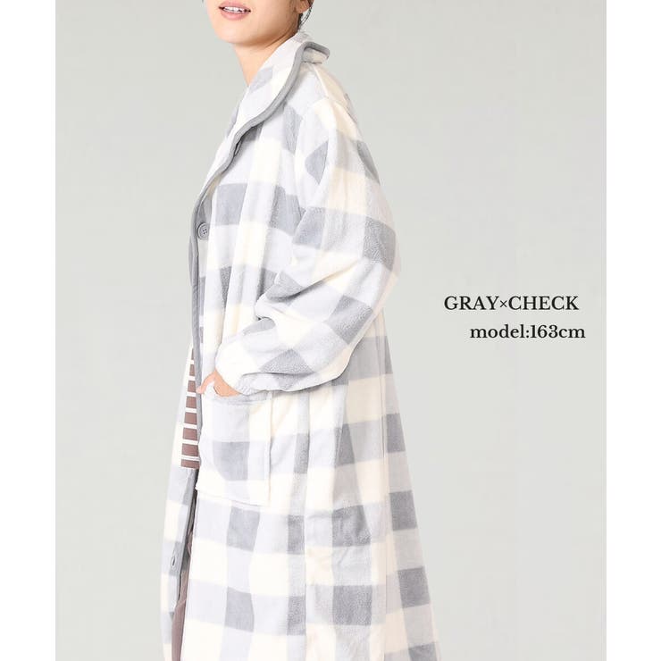 グレー×チェック | ルームウェア レディース 冬 | MiiDUE