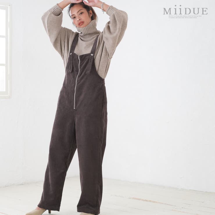フロントZIPコーデュロイサロペット パンツ オーバーオール | MiiDUE | 詳細画像1 