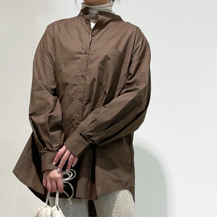 バンドカラーシャツ 長袖シャツ 白シャツ | MiiDUE | 詳細画像11 