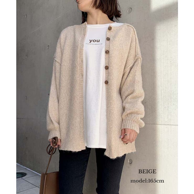 ベージュ | 前後2way ニット トップス | MiiDUE