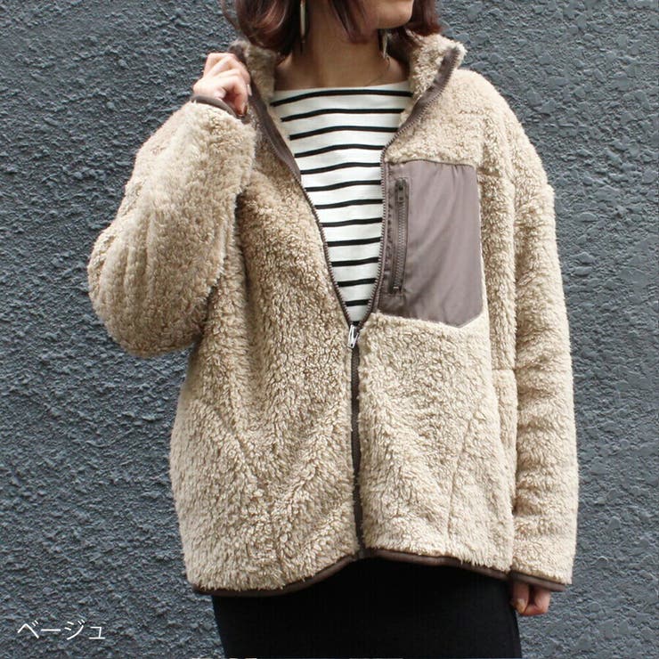 ボア ボアジャケット ブルゾン ボアブルゾン ジャケット レディース | MiiDUE | 詳細画像3 