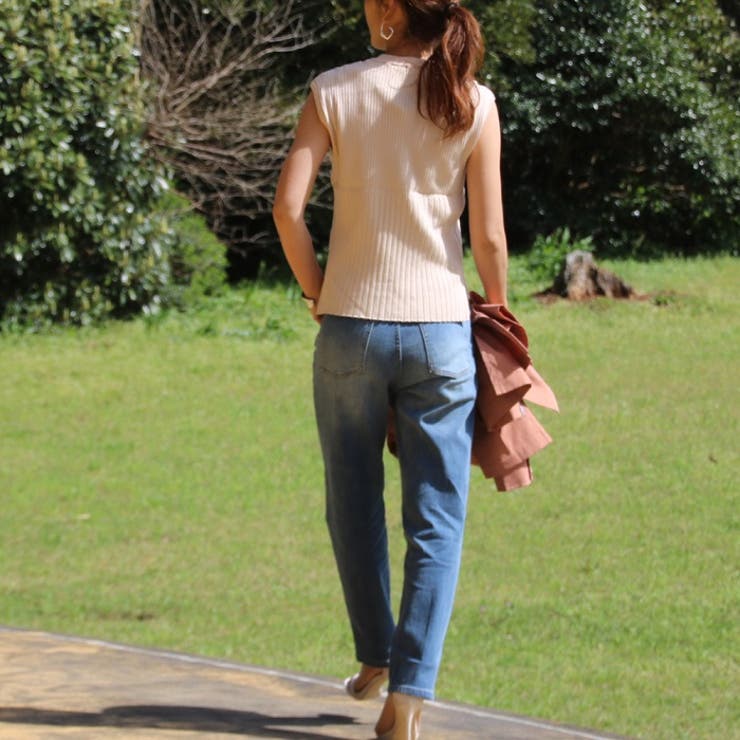 リブニット 半袖 フレンチスリーブ | MiiDUE | 詳細画像16 