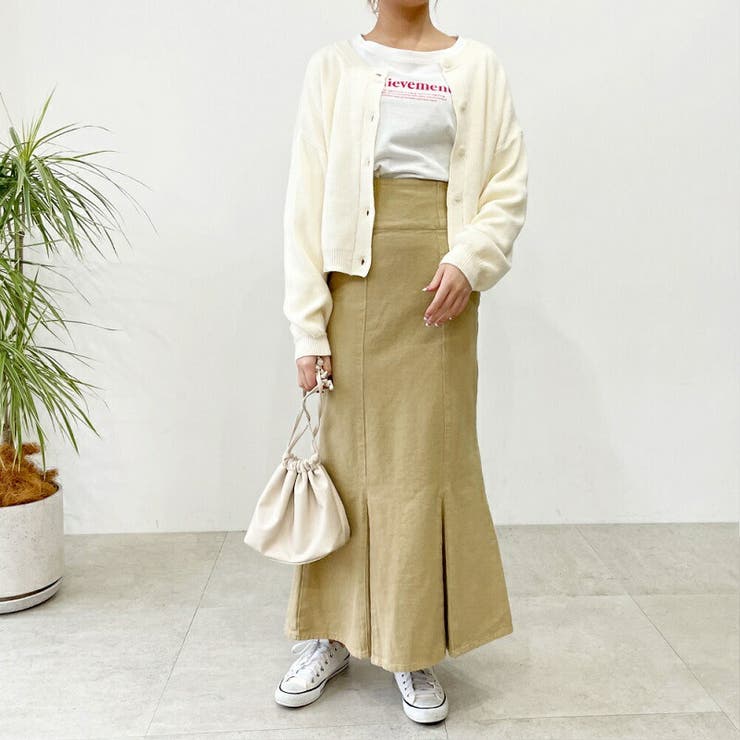 スカートマーメイドスカートロングタイトスカートチノスカート春夏秋冬綿ツイルmiidue