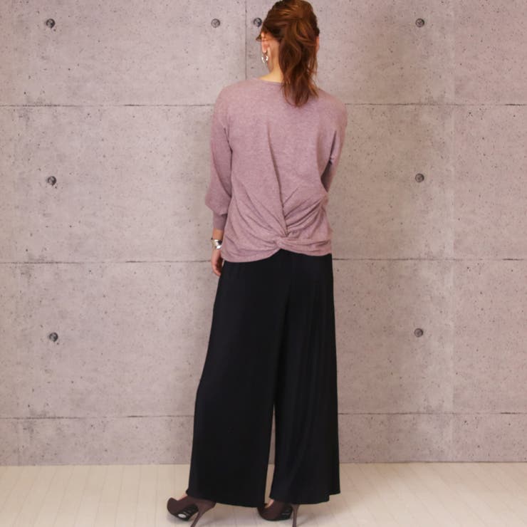 前後2way使える！ニット ニットソー ツイストデザイン | MiiDUE | 詳細画像5 