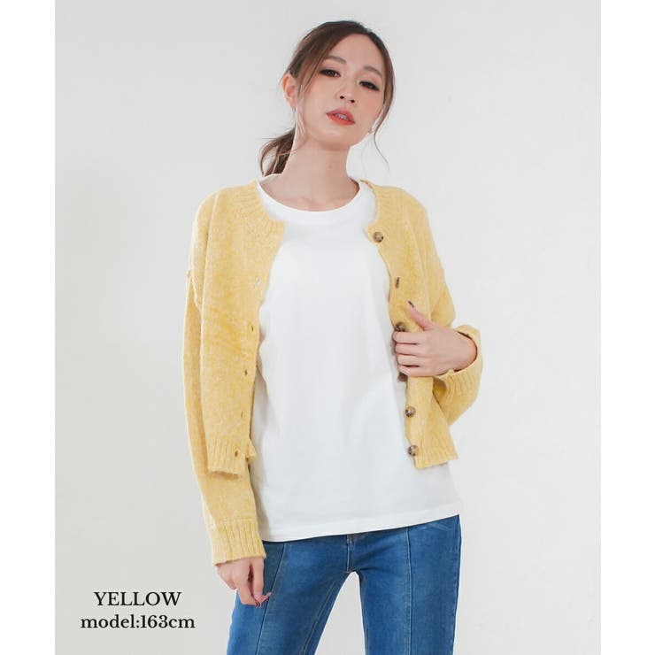 イエロー | 前後2way ニット トップス | MiiDUE