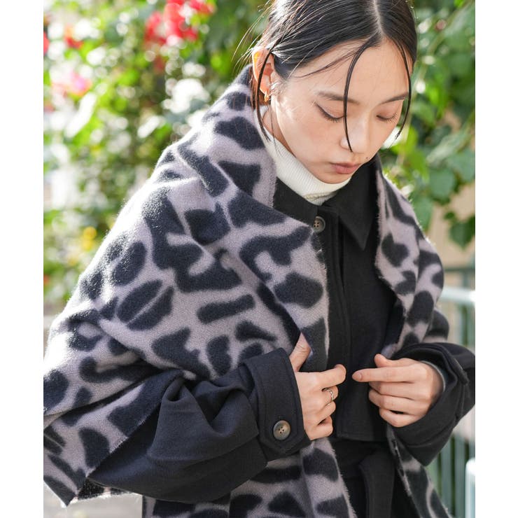 グレー | レオパード起毛ストール 大判 ストール | mili an deni