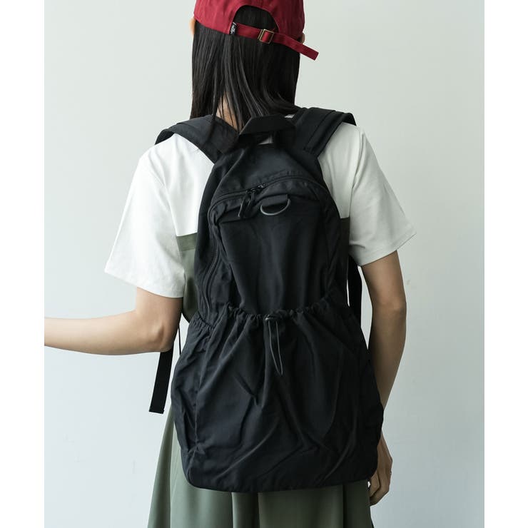ブラック | ドロストーリングバッグ リュック バックパック | mili an deni
