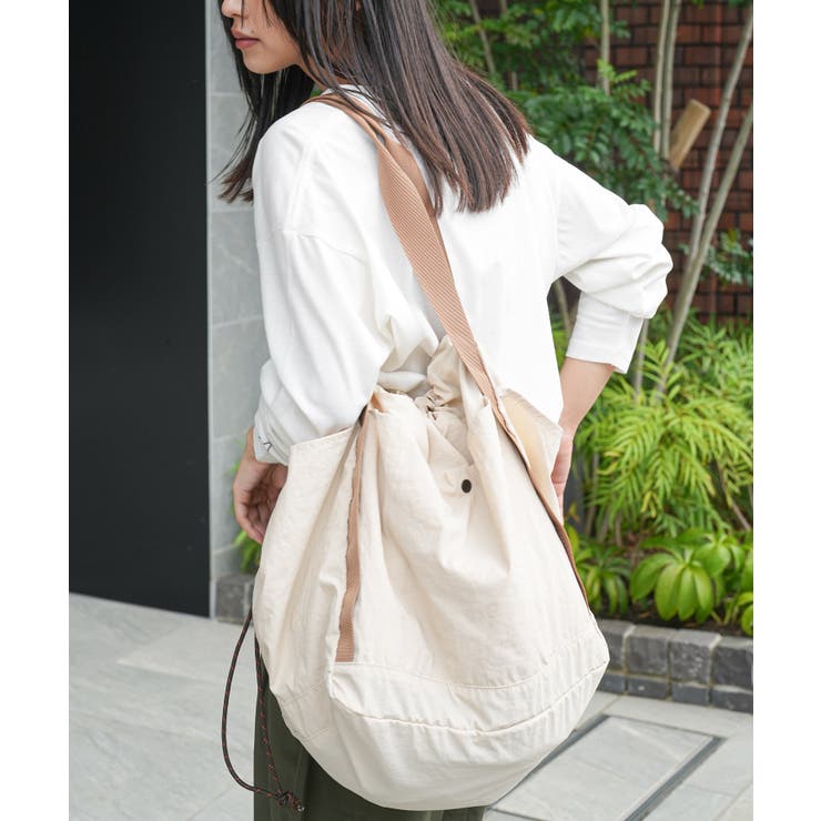 アイボリー | ワッシャーナイロンビッグトートバッグ ショルダーバッグ ハンドバッグ | mili an deni