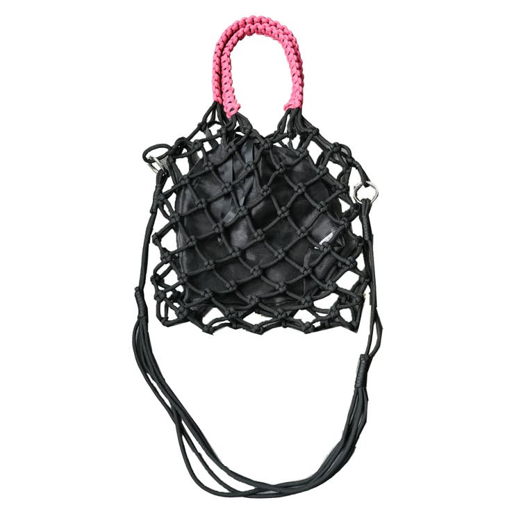 ブラック | あみバッグ ロープショルダーバッグ 鞄 | mili an deni