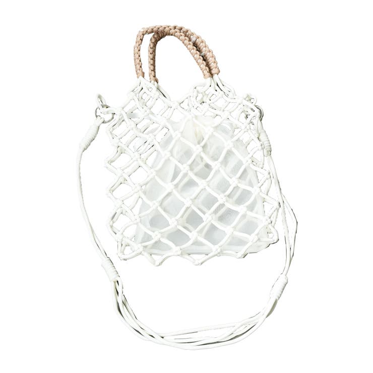 オフホワイト | あみバッグ ロープショルダーバッグ 鞄 | mili an deni