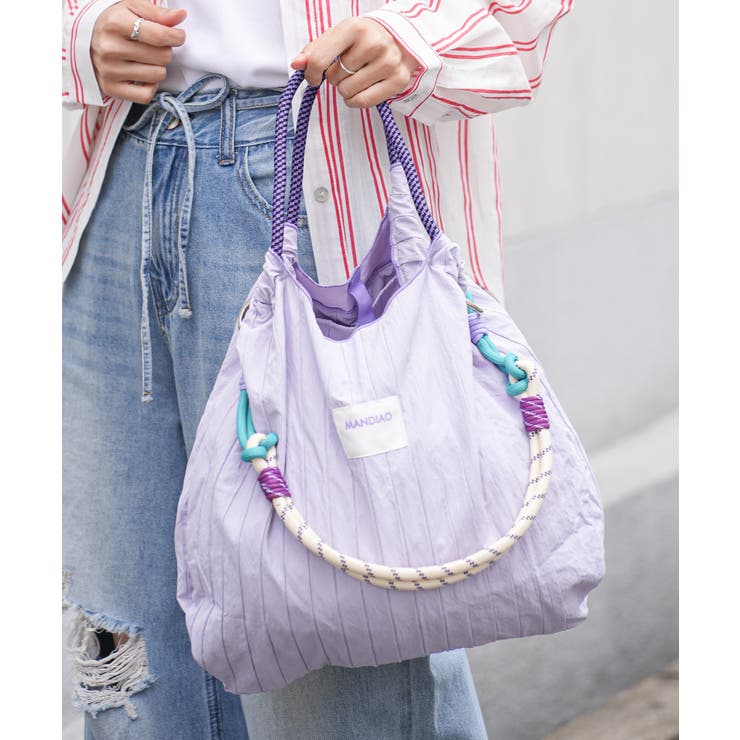 パープル | ２ＷＡＹロープトートバッグ ショルダーバッグ ハンドバッグ | mili an deni
