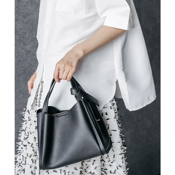 ブラック | 2WAYフェイクレザーバッグ ショルダーバッグ ハンドバッグ | mili an deni