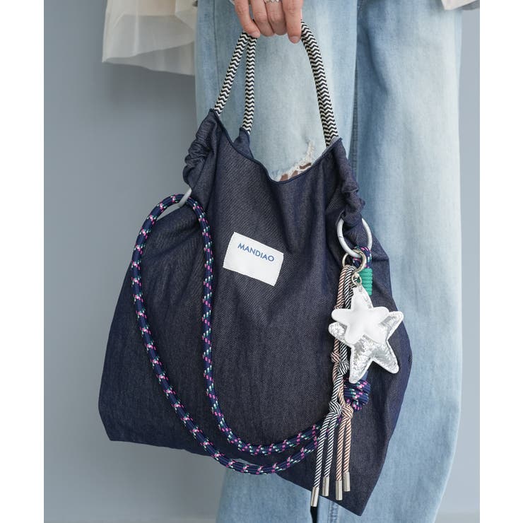 インディゴ | チャーム付き3WAYロープバッグ ショルダーバッグ スターチャーム付き | mili an deni