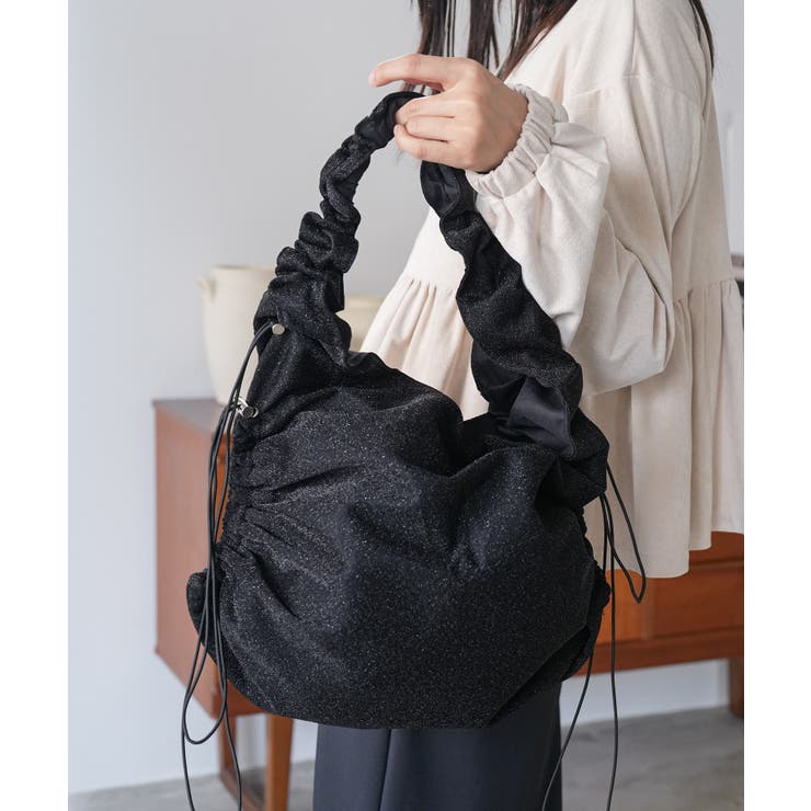 ブラック | メタリックショルダーバッグ トートバッグ ショルダーバッグ | mili an deni