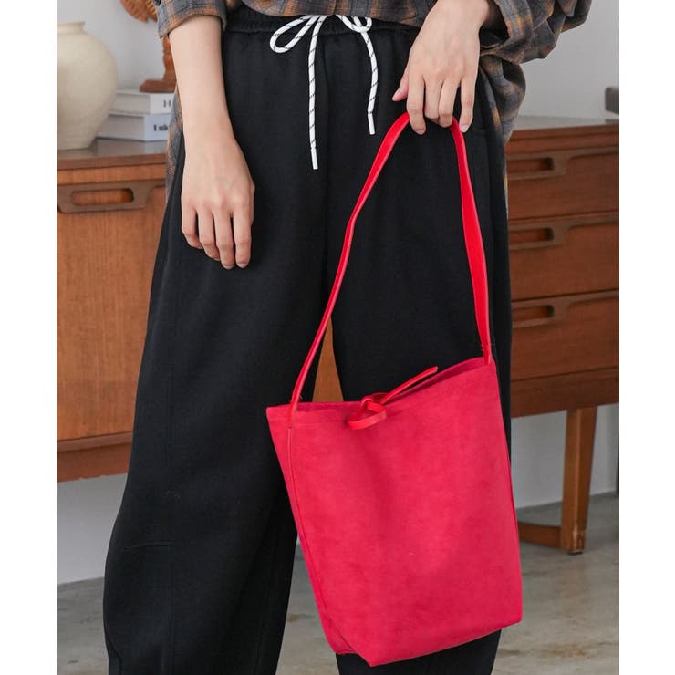 レッド | フェイクスウェードショルダーバッグ トートバッグ ショルダーバッグ | mili an deni
