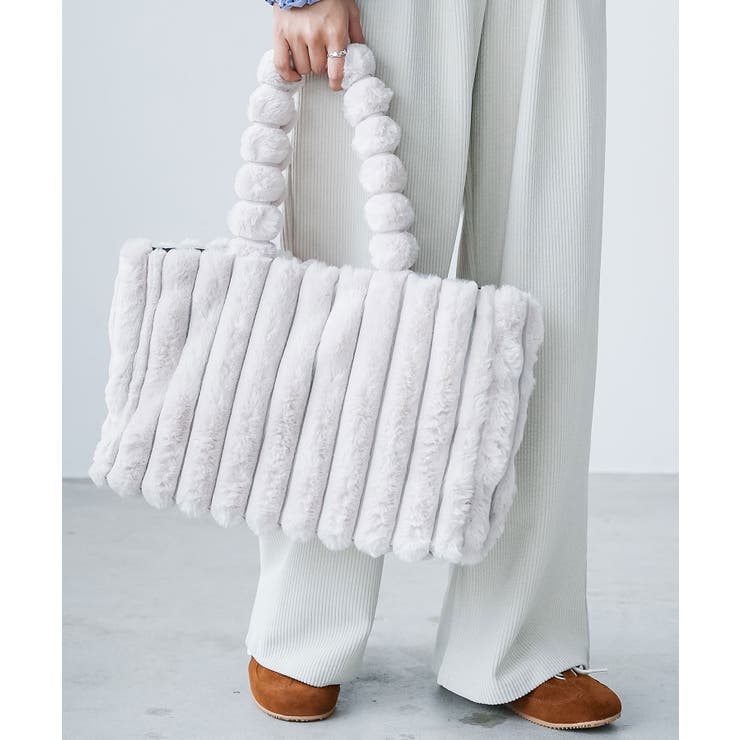 ライトグレー | エコファートートバッグ ハンドバッグ マグネットボタン | mili an deni