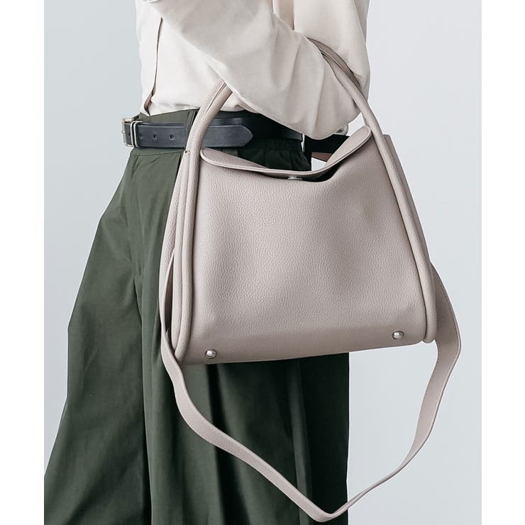 グレージュ | スクウェアフラップフェイクレザーバッグ ショルダーバッグ ハンドバッグ | mili an deni