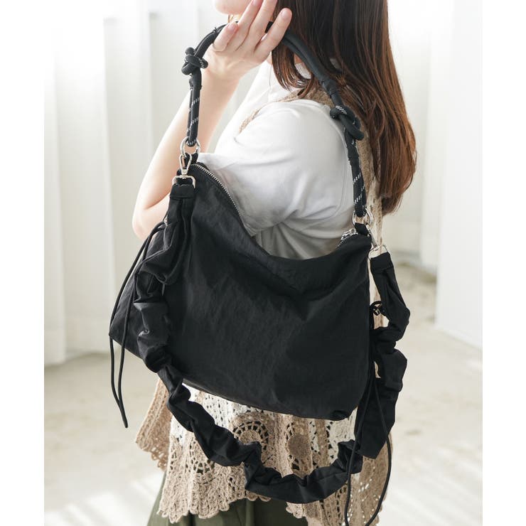 ブラック | シャーリングハンドル 2WAYロープバッグ レディース | mili an deni
