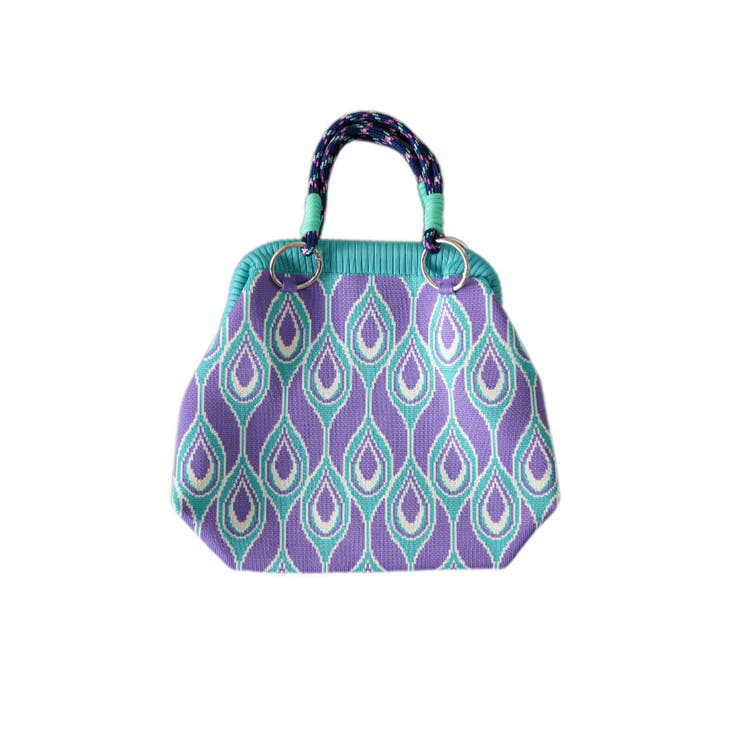 パープルピーコック | カラフルロープ ニットハンドバッグ レディース | mili an deni