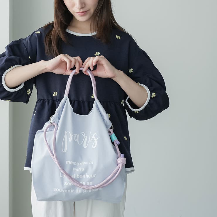 3WAYロープハンドルトートバッグ ロゴプリント レディース | mili an deni | 詳細画像14 