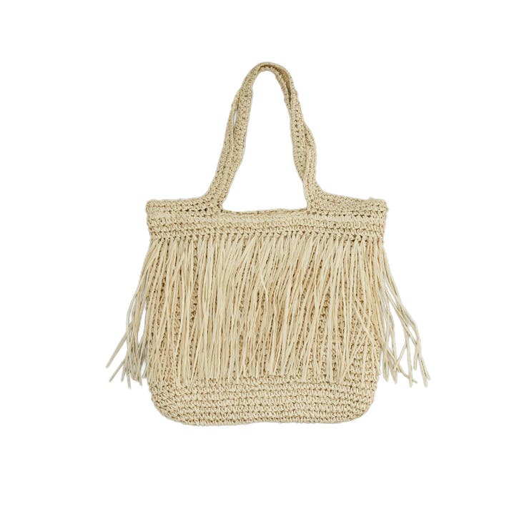 ベージュ | バッグ レディース フリンジジュートトートバッグ | mili an deni